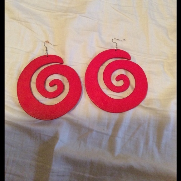 Big red earrings - Picture 1 of 3